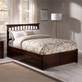 thumbnail image 2 of Mission Full Wood Platform Bed with Footboard and Storage Drawers in Walnut, 2 of 11