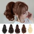 thumbnail image 3 of Short Big Wave Wig Ponytail Women's High Ponytail Short Curly Hair, 3 of 4