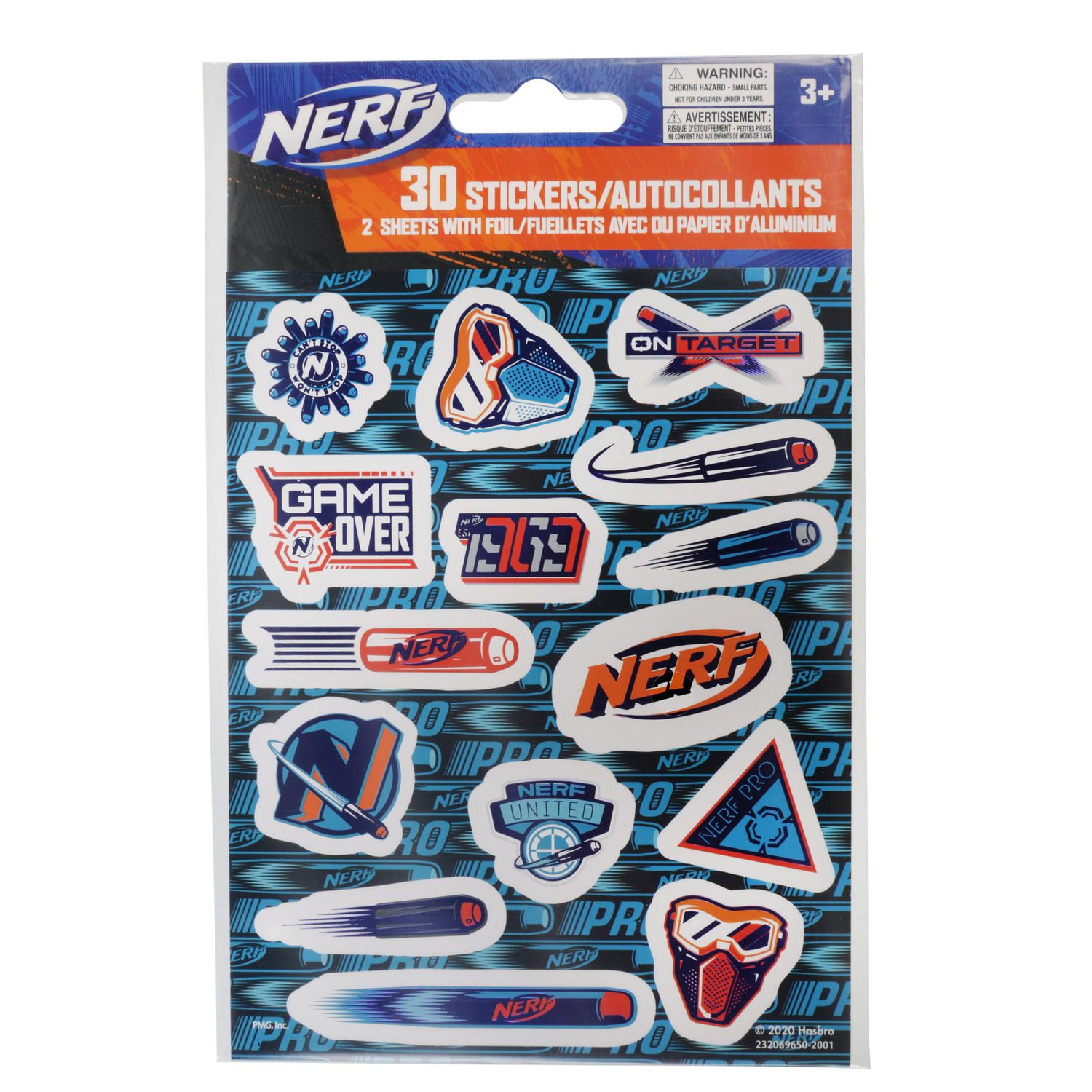 Autocollants en aluminium Nerf ™ 30CT