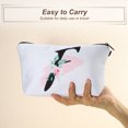 thumbnail image 4 of Unique Bargains Personalized Makeup Bag F Letter Purse Small Cosmetic Bag Zipper Monogrammed Makeup Bag Pouch White, 4 of 7