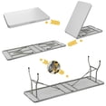 thumbnail image 4 of DEXTRUS Table Pliante de 8 Pi, Plastique Robuste avec Poignée de Transport, Blanc, 4 of 6