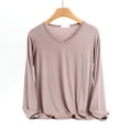 thumbnail image 2 of MeetoTime Women's Long Sleeve Shirts Soft Lightweight Undershirts V-Neck Slim Tees Basic Layer Pullover Tops, 2 of 5
