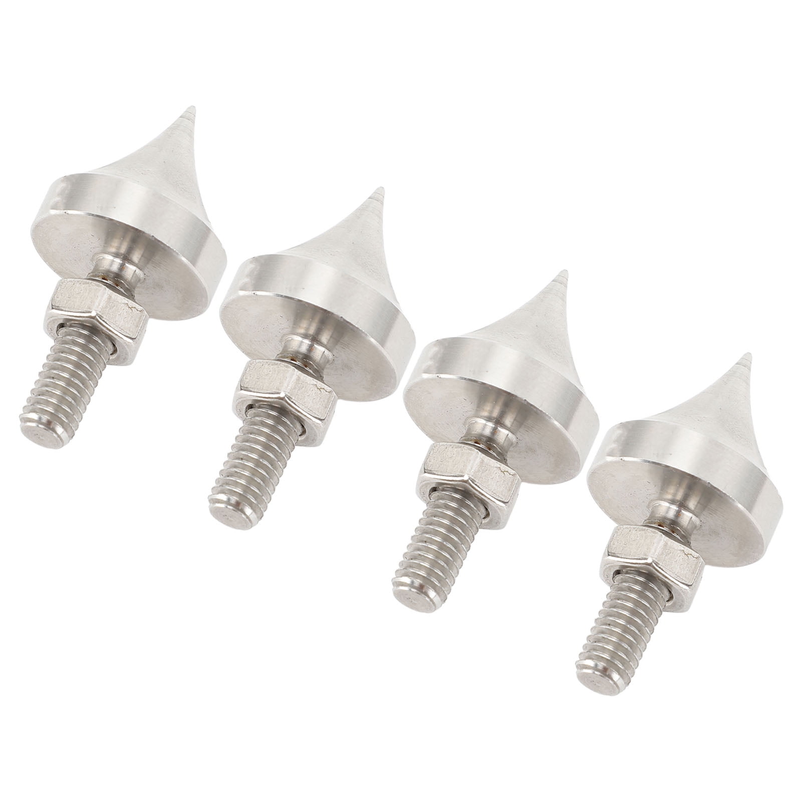 Ensemble de Pointes pour Haut-Parleurs, 4 Pcs Pointes d'Isolation en Acier Inoxydable pour Haut-Parleurs à Hauteur Réglable, Pieds Coniques de Support d'Isolation pour Plateau Tournant de Haut-Parleur Hi-Fi Antichoc pour Amplificateur Lecteur CD DVD