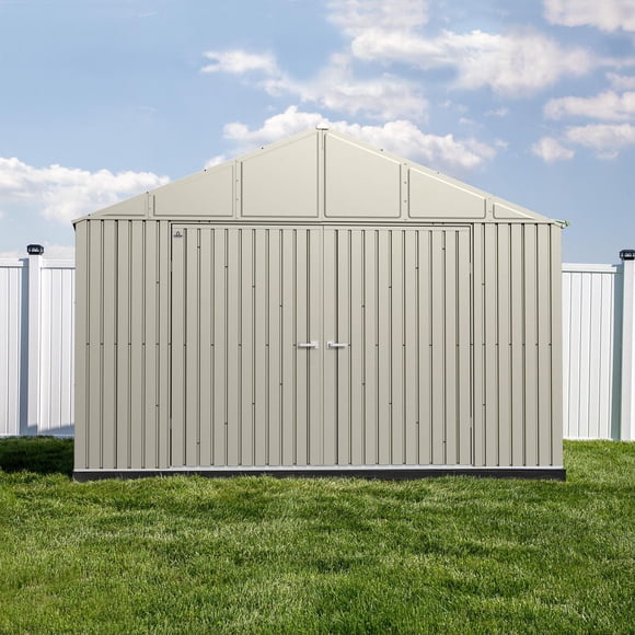 Arrow Elite 12 x 14 x 8 ft Cool Grey Steel Storage Shed