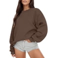 thumbnail image 1 of 2025 Chandail à Manches Longues pour Femmes Hauts Confortables pour Femmes Chandail à Col Rond Décontracté Coupe Ample pour Femmes Chandail à Capuchon Pollover en Molleton Veste Décontractée d'Automne, 1 of 7