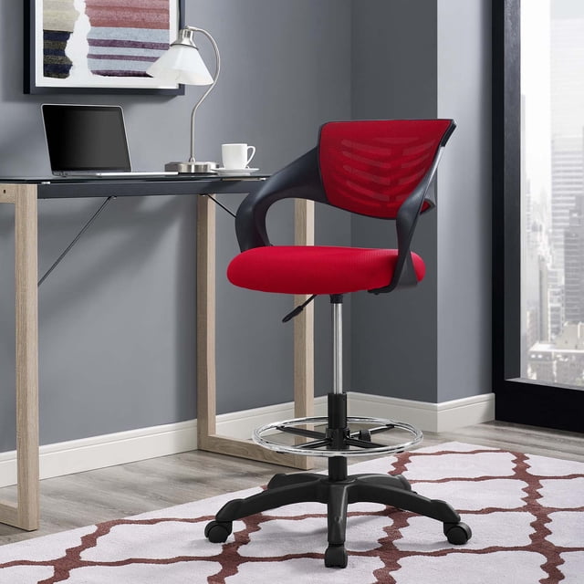 Modway Chaise Thrive Haute de Bureau pour Bureaux Debout Réglables, Rouge