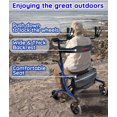 thumbnail image 4 of Bangeran BreezeStride Rolling Walkers for seniors with seat, 8” Non-Pneumatic Tire Wheels, Compact Folding Design for Seniors, Upright Rollator, Blue, 4 of 7