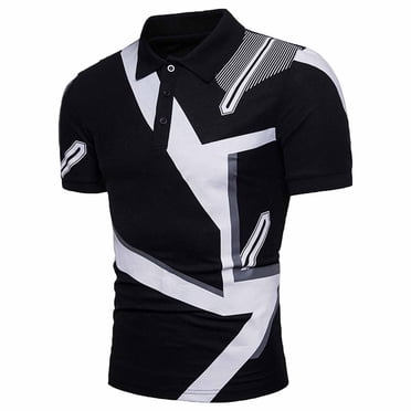 XZNGL Men Short Sleeve Printing Turndown Pullover T Shirt Blouse