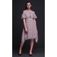thumbnail image 3 of Bimba Robe à Volants Imprimée Damas Rose pour Femmes Épaules Dénudées - XX-Grand, 3 of 6