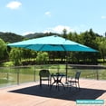 thumbnail image 4 of Costway Parasol Déporté de Patio 10 Pieds X 13 Pieds en Aluminium, Rotation 360°, Inclinaison, Turquoise, 4 of 10