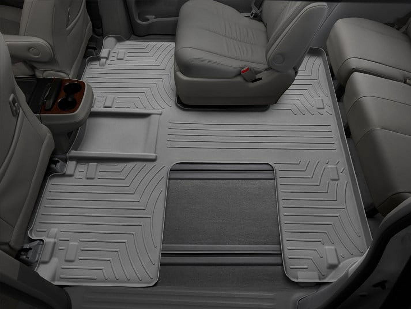 Fits 2011-2020 Toyota Sienna Weathertech Floor Liner 463004 FloorLiner; Molded Fit; Gray; Thermoplastic Polyolefin TPO Vacuum Formed Material; 1 Piece