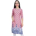 thumbnail image 1 of Bimba Tunique Imprimée pour Femme en Georgette Pêche Kurti Kurta Indienne Blouse Longue-28, 1 of 9