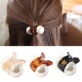 thumbnail image 2 of Langgg Pince à Cheveux Acrylique Résine Épingle à Cheveux Ronde Perle Mini Cheveux Griffe Décoration Cadeau pour Fête, Noir, 2 of 8