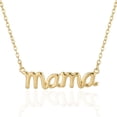 thumbnail image 1 of Mercie Sterling Silver Gold Vermeil Name Necklace “Mama” Script Pendant Minimal Design 18 Inch Everyday Wear, 1 of 8