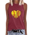 thumbnail image 1 of Birdeem Fashion Women Printing Round-Neck Sleeveless Block Shirts Tunic Tee Tops, 1 of 5