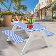 thumbnail image 2 of Picnic Tables for Outdoors Outdoor Courtyard Waterproof Table Cover Three Piece Picnic Table Cloth Back Flannel Elastic Table Cover Picnic Table Cover, 2 of 5