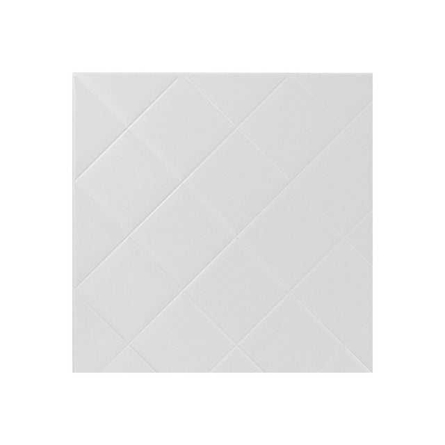 Fasade Quilted Gloss White Wall Panel Sample 12" x 12"