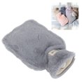 thumbnail image 4 of Warm Water Bottle, Anti Slip Texture Large Threaded Stopper PVC Inner Liner Plush Hot Water Bottle  For Dormitory Purple,Light Gray,Light Coffee,White, 4 of 8