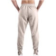 thumbnail image 3 of FAIWAD Mens Sweatpants Elastic High Waist Drawstring Workout Joggers Pants Button up Outdoor Trousers, 3 of 4