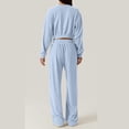 thumbnail image 4 of Timegard Womens Sweatsuit 2 Piece Long Sleeve Crop Tops and Elastic Waisted Straight Leg Pants Athletic Running Sets, 4 of 6