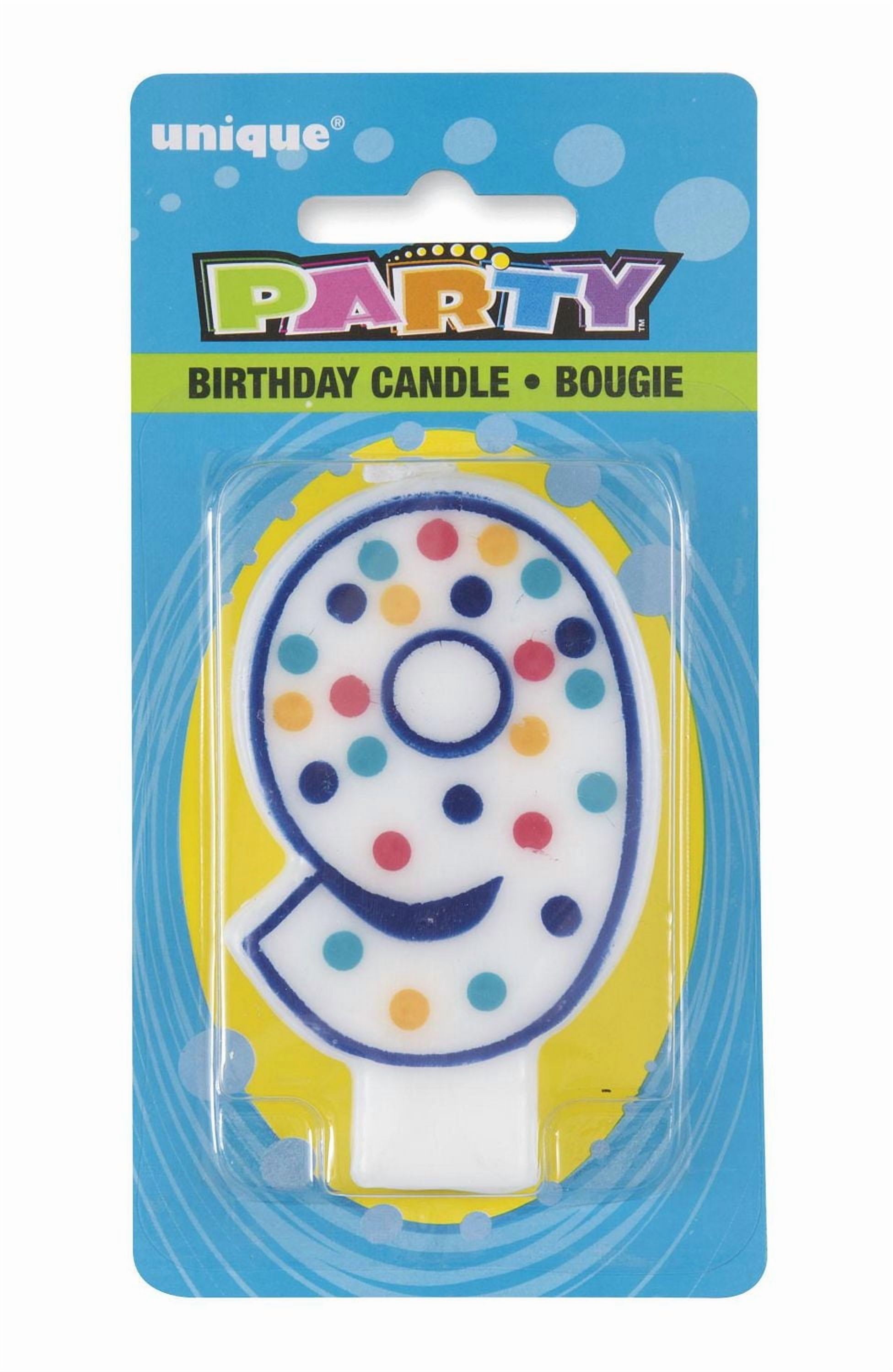 Bougie d'anniversaire à pois en forme de « 9 » de Unique Industries
