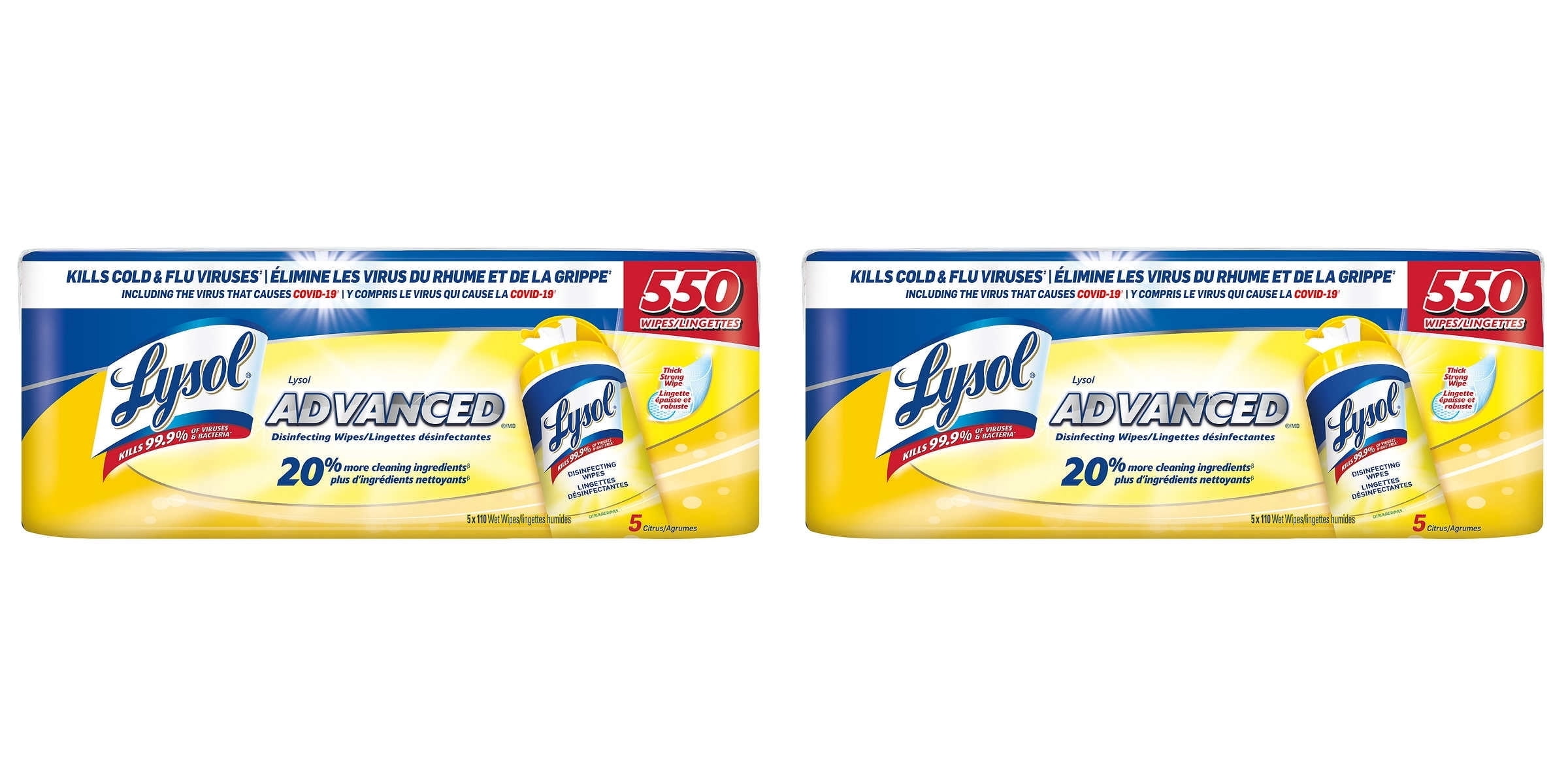Lysol Advanced Disinfecting Wipes, 1100-count