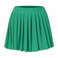 thumbnail image 4 of Aocisk Jupe Plissée Mini Unie pour Femmes, Coupe Trapèze, Taille Haute Évasée avec Fermeture Éclair, Jupe Courte Décontractée Extensible, Vert m, 4 of 4
