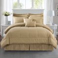 thumbnail image 1 of JML 10 Piece Bed in a Bag Quilted Diamond Comforter Set with Sheets, Cal King, Taupe, 1 of 5
