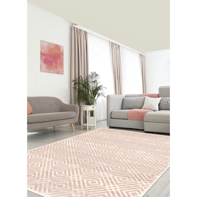 ECARPET Area Rug for Living Room, Geometric Indoor Carpet Ember Collection