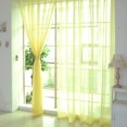 thumbnail image 4 of Transparent Tulle Window Sheer Window Screen Rod Pocket Voile Curtains for Bedroom Living Room 100x200cm (Golden Yellow), 4 of 5