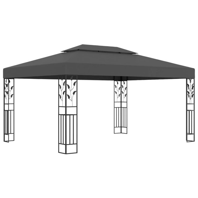vidaXL Gazebo avec Double Toit 3x4m Anthracite