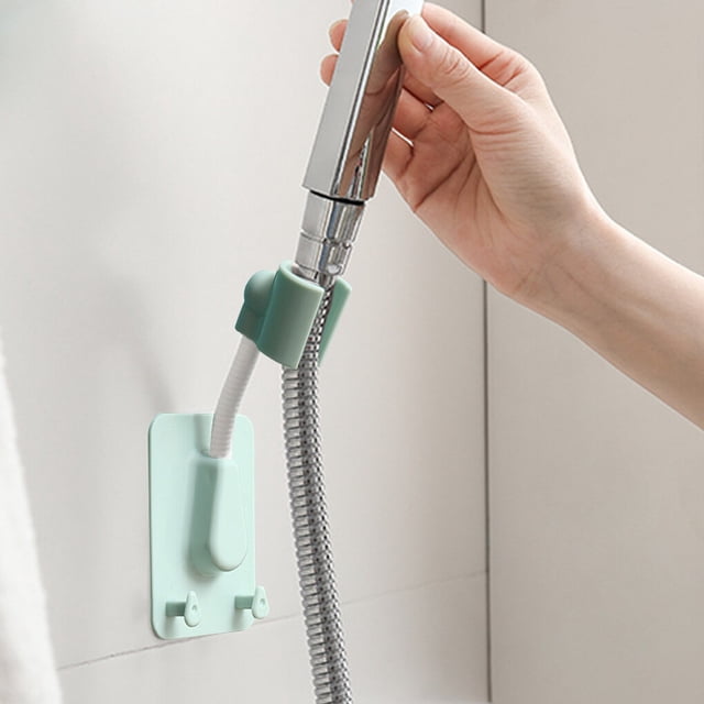 Support de Pomme de Douche Autocollant Support de Pomme de Douche Rotatif à 360° Support de Pomme de Douche à Main Support de Douche avec Crochet Support de Serviette Montage Toilette Vert