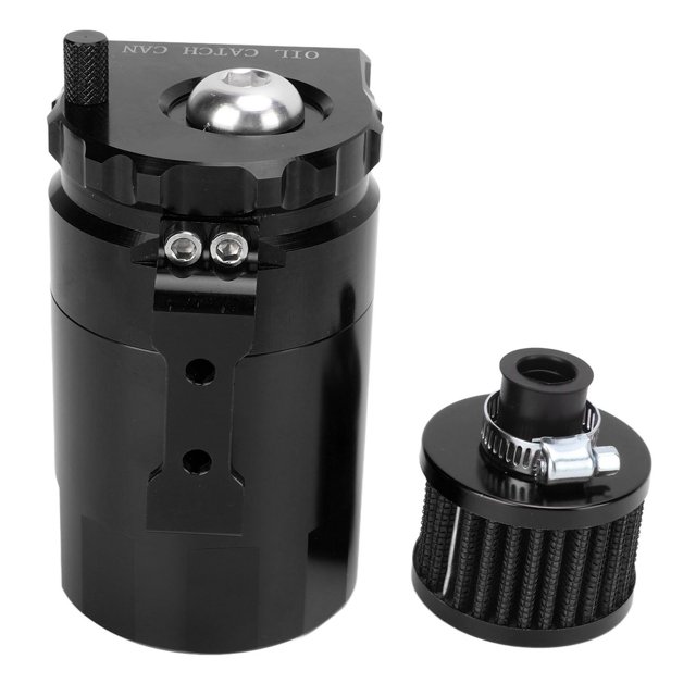 Oil Reservoir Tank, Professional Compact Sturdy Oil Catch Cans Rustproof Aluminium Alloy Efficient With Breather Filter For Car Black