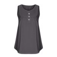 thumbnail image 4 of Dealovy Débardeurs Grande Taille pour Femmes Décontracté Sans Manches Col Rond Boutons Froncés Couleur Unie T-Shirts Amples Fluides, 4 of 5