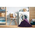 thumbnail image 2 of Ahgly Company Tapis d'Intérieur Lavable à la Machine, Carré, Transitionnel, Violet Foncé, Tapis de Zone, 6 Pieds Carré, 2 of 7