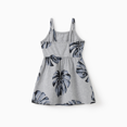 thumbnail image 3 of PatPat Family Matching Leaf Print Tee or Strap Dress Cotton Grey Set, 3 of 6