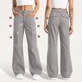thumbnail image 4 of LOVZFMLL Pantalon pour Femme, Salopette Décontractée Unie Taille Haute d'Extérieur avec Poches Gris, m, 4 of 8