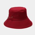 thumbnail image 2 of LinYooLi Large Bucket Hat Women Big-Brimmed Fisherman Hat Unisex Pure Color Basin Caps with Adjustable Chin Strap Pin Decorate, 2 of 8