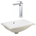thumbnail image 1 of 20.75-in. W CSA Rectangle Bathroom Undermount Sink Set In White - Chrome Hardware AI-23110, 1 of 8