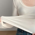 thumbnail image 3 of Lmnyox T-Shirt à Col Rond pour Femmes Manches Longues Décontracté Mode Basique Automne Hiver, 3 of 5