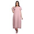 thumbnail image 1 of Moomaya Robe de Nuit à Manches Courtes pour Femmes en Coton, Ligne A, Maxi, Tenue de Nuit, 1 of 5
