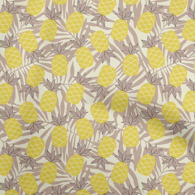 Tissu Spandex Polyester Pomme Ananas Tropical avec Feuille Robe Tissu Tissu Imprimé par la Cour 56 Pouces de Large