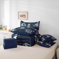 thumbnail image 5 of Nautical Theme Sketch 7 Piece Comforter Set Full Bed in a Bag,Ocean Retro Sailboat Bedding Sets Pirate Boat Anchor Steering Wheel Compass Sheet Set with Comforter, 5 of 5