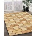 thumbnail image 2 of Ahgly Company Tapis d'Intérieur Carrés Abstraits Orange Tapis de Zone Abstraits, 8 Pieds Carré, 2 of 6