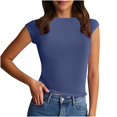 thumbnail image 2 of BLCHUNen Camisoles pour Femmes Tendance Sans Manches Extensibles à Enfiler Col Ras du Cou Coupe Ajustée Décontractées Extérieur Relax Mode Hauts d'Été, 2 of 7