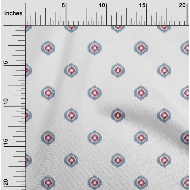 oneOone Cotton Silk Fabric Circle Ikat Print Fabric By The Yard 42 Inch Wide