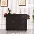 thumbnail image 3 of Costway Kitchen Island 2-Door Storage Cabinet Stainless Steel Top w/ Drawers, 3 of 10