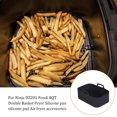 thumbnail image 4 of serony Air Fryer Baking Plate High Temperature Rectangle Non-Fading Liner Reusable Silicone Basket Kitchen Barbecue Cake Tool Black 1pc, 4 of 6