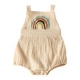 thumbnail image 1 of XZNGL Toddler Baby Girls Summer One-piece Cotton Sling Romper Rainbow Halter Romper, 1 of 9
