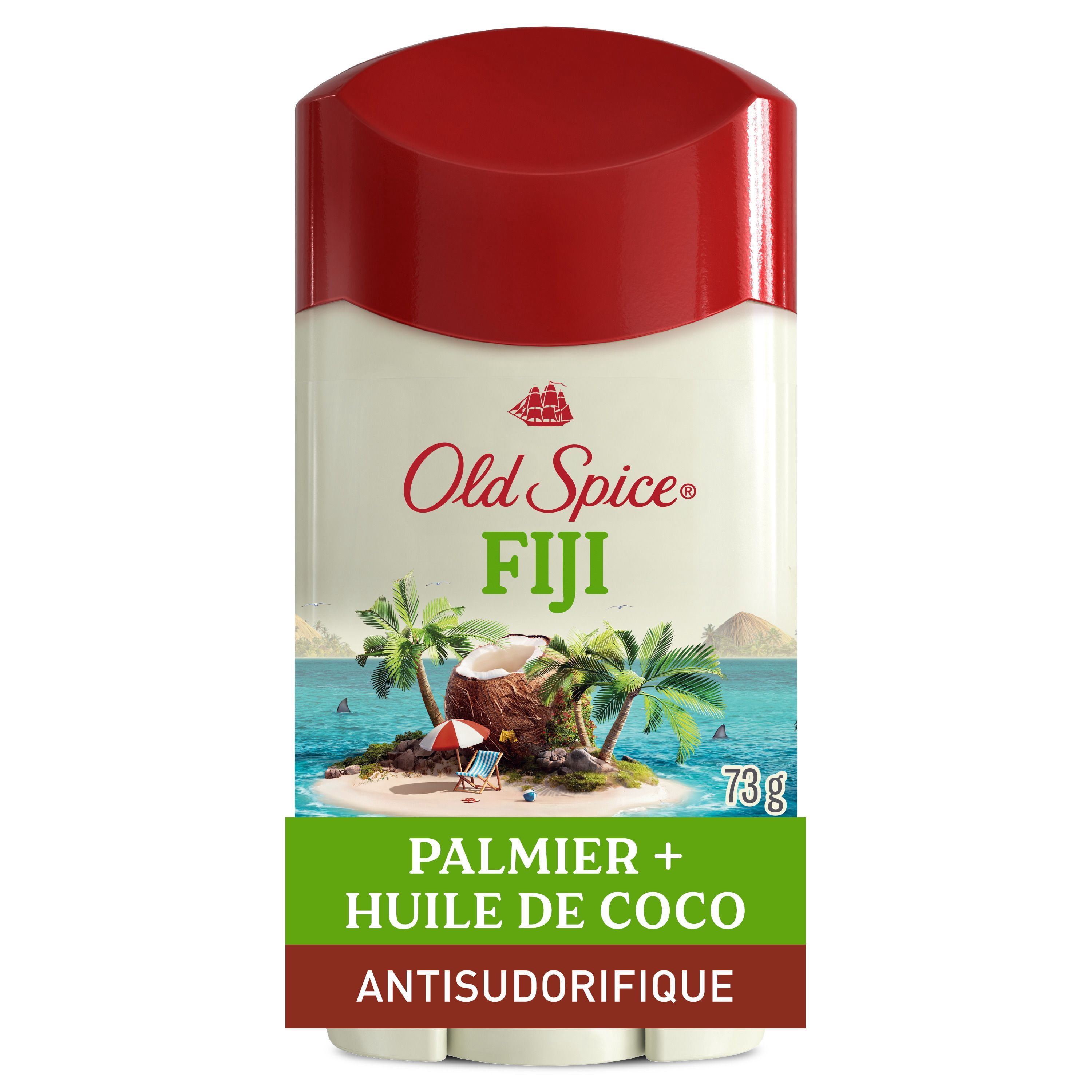 Antisudorifique et Désodorisant Old Spice pour Hommes, Fiji avec Palmier, Protection Contre la Transpiration 24/7, 73 g